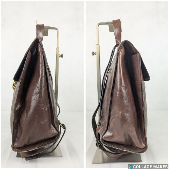 Vintage Burberry Pure Leather Backpack Brown main image 8